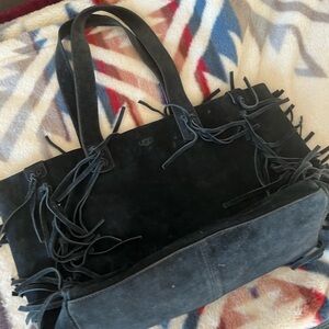 UGG Black Fringe Tote Bag